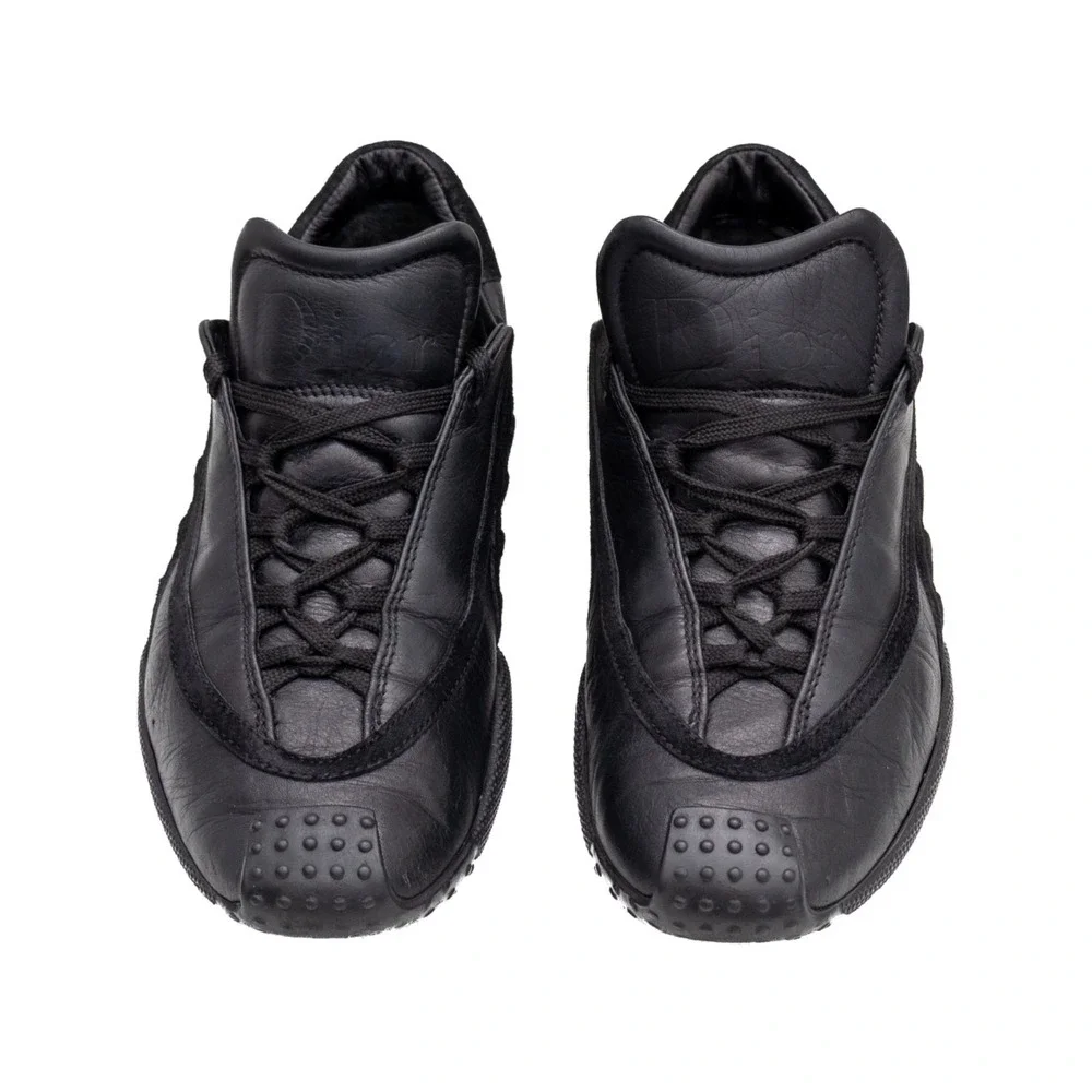 Christian Dior Galliano Era Black Leather‎ Derby Cross Laced Trainers Size US 5